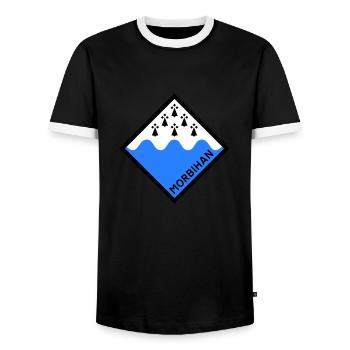 Morbihan - Men's Ringer Shirt - black/white - Front - AI Model Female 172 light (172cm) & AI Model Male 178 light (178cm)
