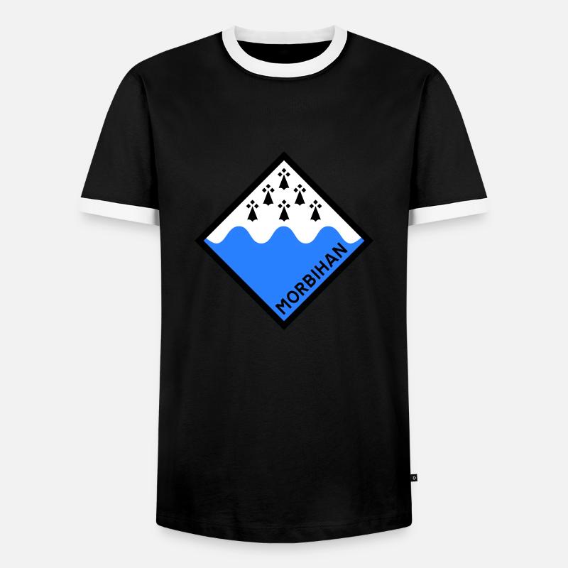 Morbihan - Men's Ringer Shirt - black/white