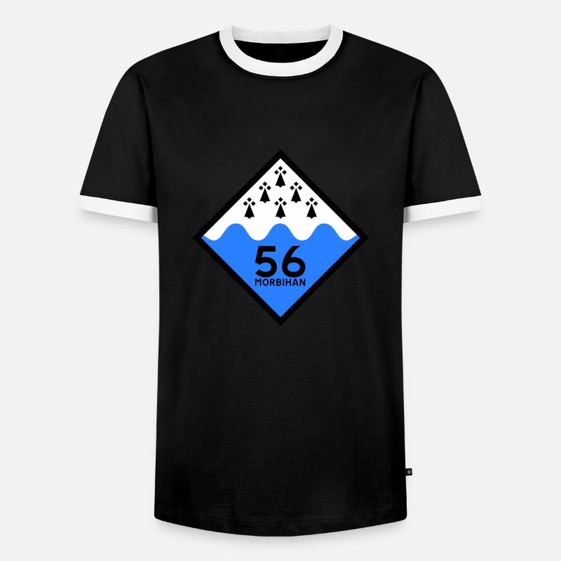 Morbihan - Männer Kontrast-T-Shirt - Schwarz/Weiß