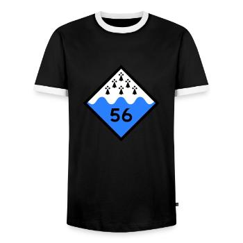 Morbihan - Men's Ringer Shirt - black/white - Front - AI Model Female 172 light (172cm) & AI Model Male 178 light (178cm)
