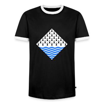 Morbihan - Men's Ringer Shirt - black/white - Front - AI Model Female 172 light (172cm) & AI Model Male 178 light (178cm)