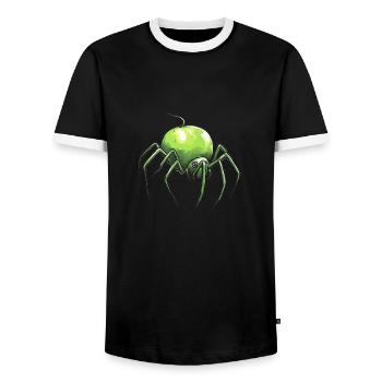 Apple Spider Apple Spider - Men's Ringer Shirt - black/white - Front - AI Model Female 172 light (172cm) & AI Model Male 178 light (178cm)