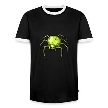 Apple Spider Apple Spider - Men's Ringer Shirt - black/white - Front - AI Model Female 172 light (172cm) & AI Model Male 178 light (178cm)