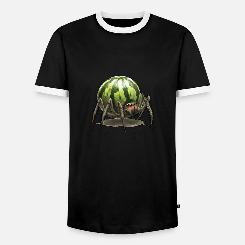 Melone Spinne - Männer Kontrast-T-Shirt - Schwarz/Weiß