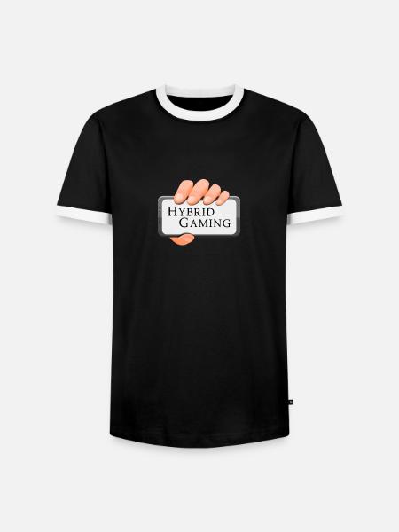 Hybrid Gaming - Männer Kontrast-T-Shirt - Schwarz/Weiß
