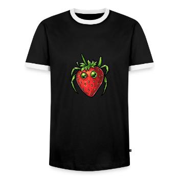 strawberry spider strawberry spider - Men's Ringer Shirt - black/white - Front - AI Model Female 172 light (172cm) & AI Model Male 178 light (178cm)