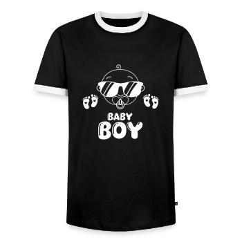 bébé - T-shirt contrasté Homme - noir/blanc - Devant - AI Model Female 172 light (172cm) & AI Model Male 178 light (178cm)