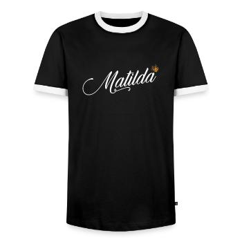 Matilda Name für Frauen Kinder Kleinkinder - Matilda - Männer Kontrast-T-Shirt - Schwarz/Weiß - Vorne - AI Model Female 172 light (172cm) & AI Model Male 178 light (178cm)