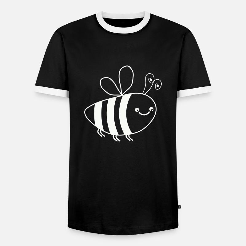 biene - Männer Kontrast-T-Shirt - Schwarz/Weiß