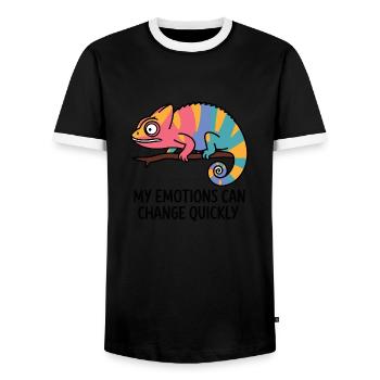 Émotions caméléon colorées - T-shirt contrasté Homme - noir/blanc - Devant - AI Model Female 172 light (172cm) & AI Model Male 178 light (178cm)