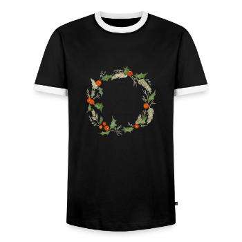 Couronne d'hiver - T-shirt contrasté Homme - noir/blanc - Devant - AI Model Female 172 light (172cm) & AI Model Male 178 light (178cm)