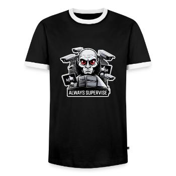 GRAND FRÈRE SUPERVISE TOUJOURS - T-shirt contrasté Homme - noir/blanc - Devant - AI Model Female 172 light (172cm) & AI Model Male 178 light (178cm)