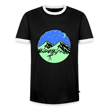 Télescope des montagnes du ciel étoilé - T-shirt contrasté Homme - noir/blanc - Devant - AI Model Female 172 light (172cm) & AI Model Male 178 light (178cm)