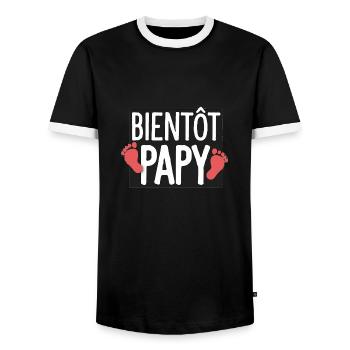 Bald Opa Geschenk Zukunft Opa - Männer Kontrast-T-Shirt - Schwarz/Weiß - Vorne - AI Model Female 172 light (172cm) & AI Model Male 178 light (178cm)