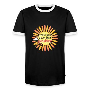 Créez votre propre motivation positive Sunshine - T-shirt contrasté Homme - noir/blanc - Devant - AI Model Female 172 light (172cm) & AI Model Male 178 light (178cm)