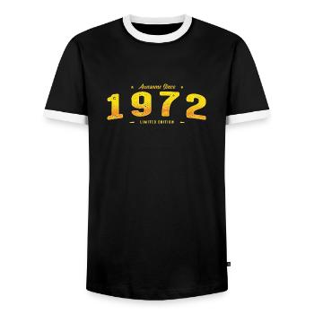 Génial Depuis 1972 Année De Naissance - Millésime 53ème - T-shirt contrasté Homme - noir/blanc - Devant - AI Model Female 172 light (172cm) & AI Model Male 178 light (178cm)