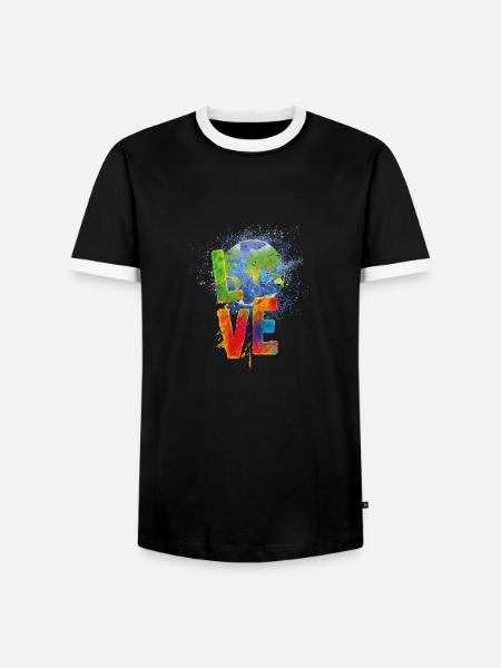 I love my planet! - Männer Kontrast-T-Shirt - Schwarz/Weiß