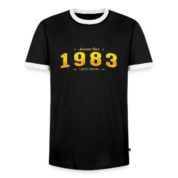 Le meilleur de 1983 - 42e anniversaire Cadeau en édition limitée - T-shirt contrasté Homme - noir/blanc - Devant - AI Model Female 172 light (172cm) & AI Model Male 178 light (178cm)