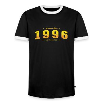 Génial depuis 1996 - 29e anniversaire Édition limitée - T-shirt contrasté Homme - noir/blanc - Devant - AI Model Female 172 light (172cm) & AI Model Male 178 light (178cm)