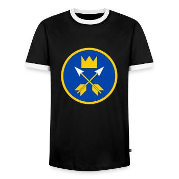 Dalarna - Männer Kontrast-T-Shirt - Schwarz/Weiß - Vorne - AI Model Female 172 light (172cm) & AI Model Male 178 light (178cm)