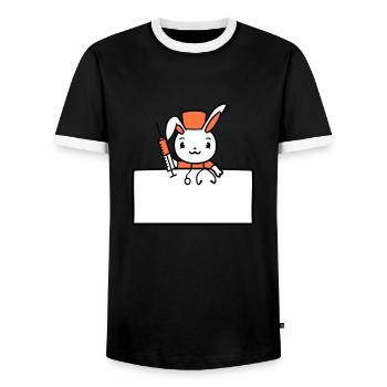 Hase Arzt Spritze Krankenschwester Krankenhaus - Männer Kontrast-T-Shirt - Schwarz/Weiß - Vorne - AI Model Female 172 light (172cm) & AI Model Male 178 light (178cm)