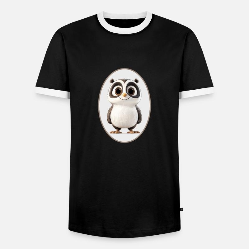 Panda - Männer Kontrast-T-Shirt - Schwarz/Weiß