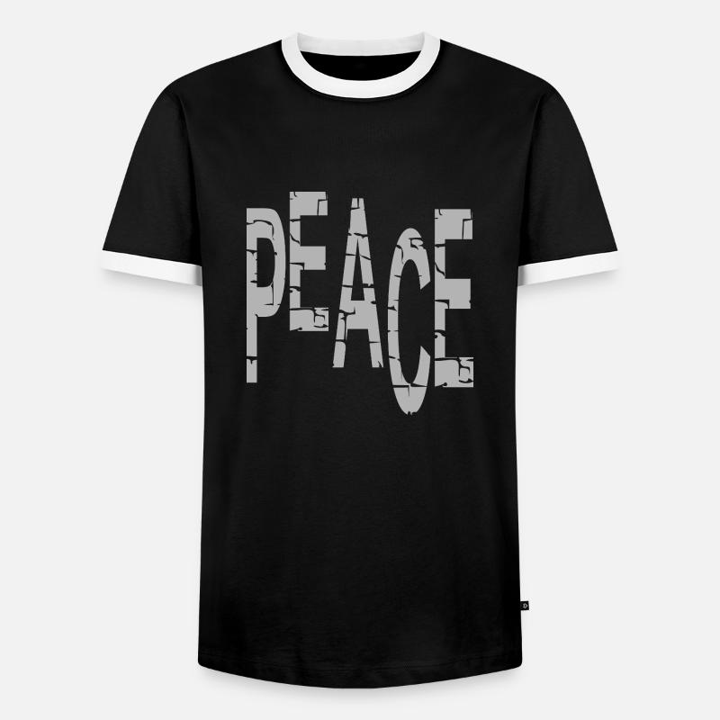 Friede - Männer Kontrast-T-Shirt - Schwarz/Weiß