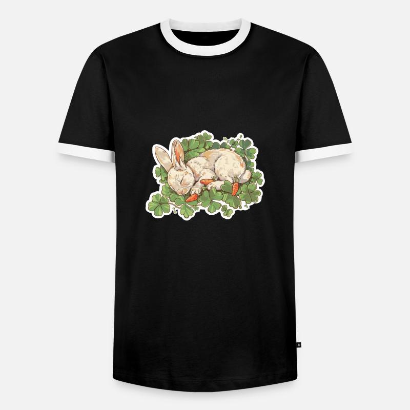 Sleeping Bunny Easter - Men's Ringer Shirt - black/white