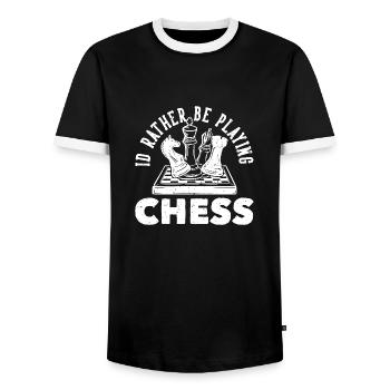 Chess Player Gift Chess Sport Chess Master - Men's Ringer Shirt - black/white - Front - AI Model Female 172 light (172cm) & AI Model Male 178 light (178cm)