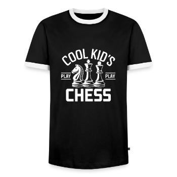 Chess Player Gift Chess Sport Chess Master - Men's Ringer Shirt - black/white - Front - AI Model Female 172 light (172cm) & AI Model Male 178 light (178cm)