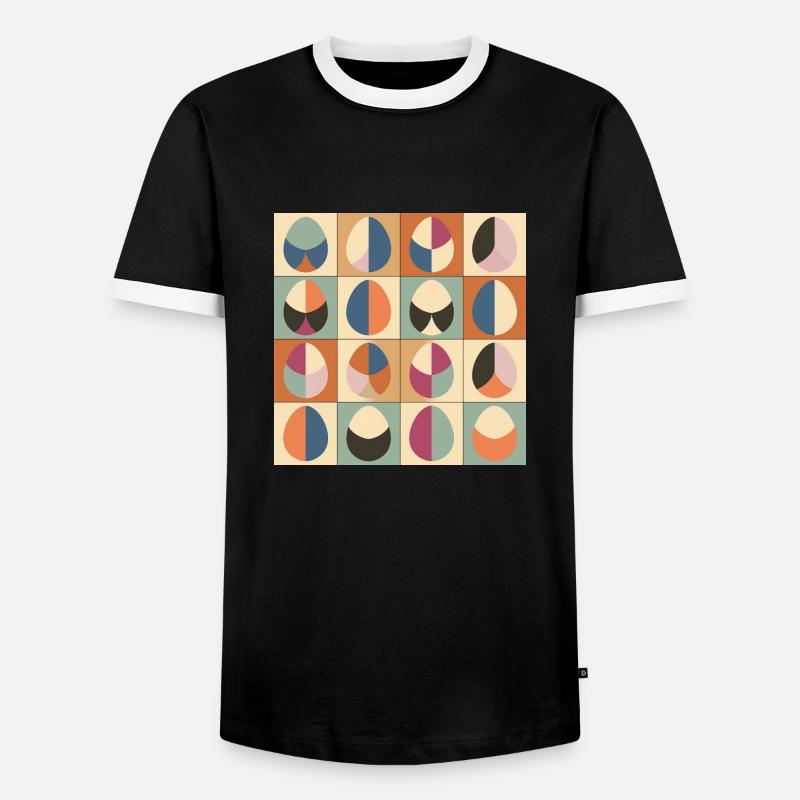 Easter Eggs Design No.01 - Men's Ringer Shirt - black/white