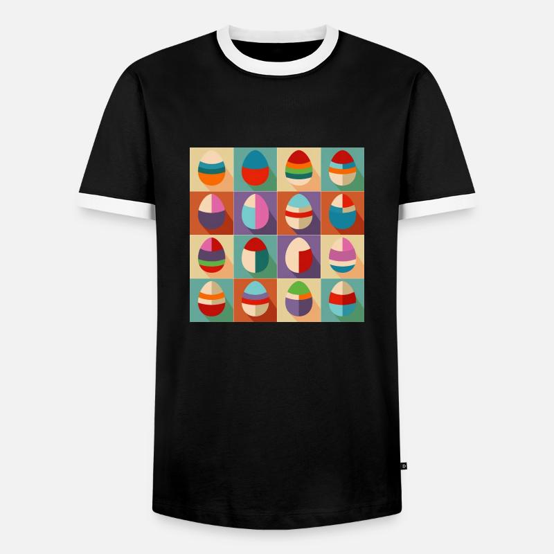 Easter Eggs Design No.09 - Men's Ringer Shirt - black/white