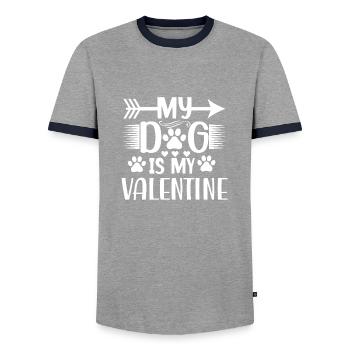 Valentine Geschenk Spruch Haustiere Hund Dog Love - Männer Kontrast-T-Shirt - Grau/Navy  - Vorne - AI Model Female 172 light (172cm) & AI Model Male 178 light (178cm)