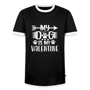 Cadeau de la Saint-Valentin disant Animaux de compagnie Amour du chien - T-shirt contrasté Homme - noir/blanc - Devant - AI Model Female 172 light (172cm) & AI Model Male 178 light (178cm)