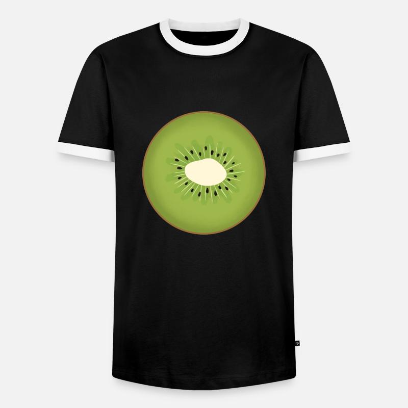 Kiwi-Schnitte - Männer Kontrast-T-Shirt - Schwarz/Weiß