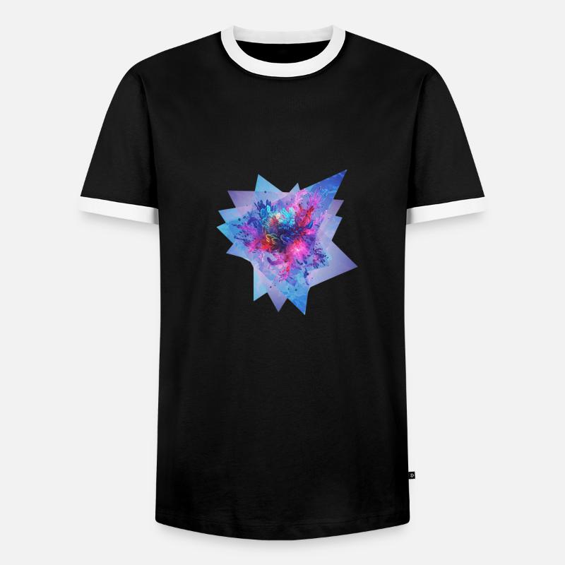 Fractal Pulse - Men's Ringer Shirt - black/white