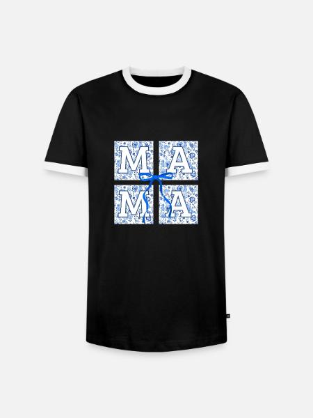 Mama Flowers - Mama Geschenkidee - Männer Kontrast-T-Shirt - Schwarz/Weiß