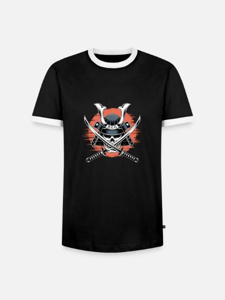 Japanese Samurai Warrior - Men's Ringer Shirt - black/white