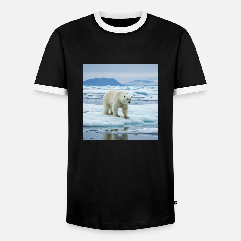 Eisbär zu Hause - Männer Kontrast-T-Shirt - Schwarz/Weiß