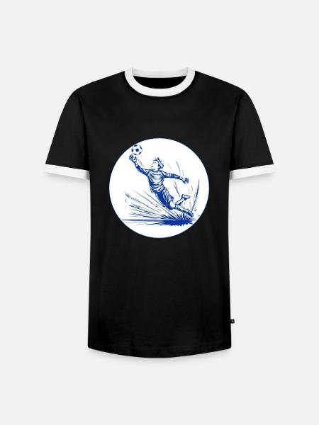 Goalkeeper (blue and white) - Men's Ringer Shirt - black/white