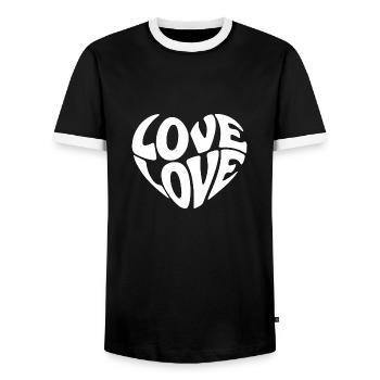 Liebe Liebe Liebe Liebe - Männer Kontrast-T-Shirt - Schwarz/Weiß - Vorne - AI Model Female 172 light (172cm) & AI Model Male 178 light (178cm)