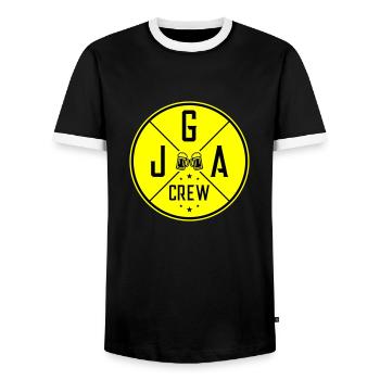 Jga Crew Bier Junggesellenabschied - Männer Kontrast-T-Shirt - Schwarz/Weiß - Vorne - AI Model Female 172 light (172cm) & AI Model Male 178 light (178cm)