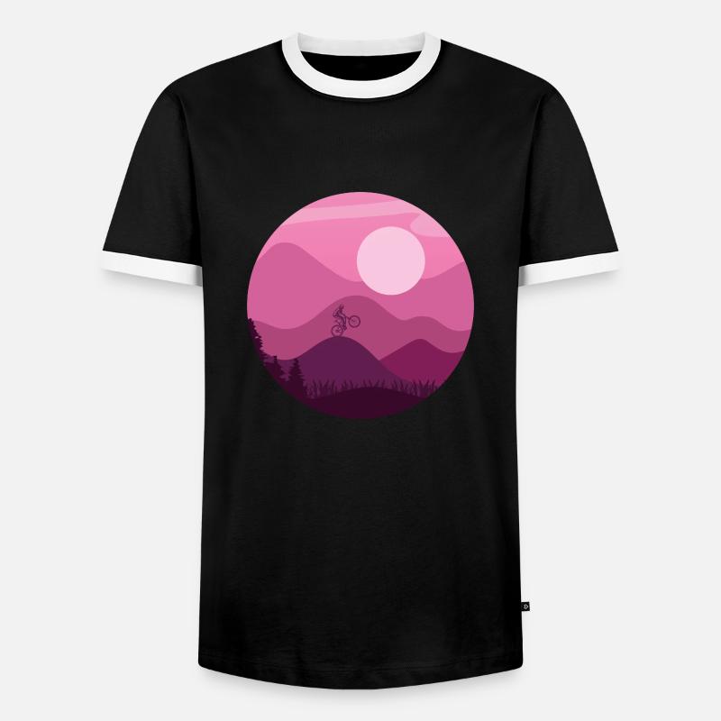 Mountain Biker - Men's Ringer Shirt - black/white