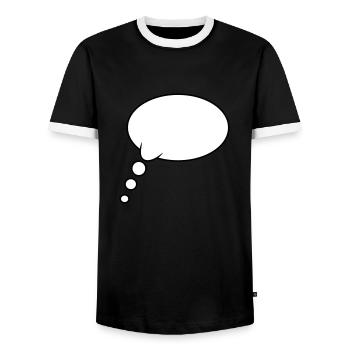Denkblase Design - Männer Kontrast-T-Shirt - Schwarz/Weiß - Vorne - AI Model Female 172 light (172cm) & AI Model Male 178 light (178cm)