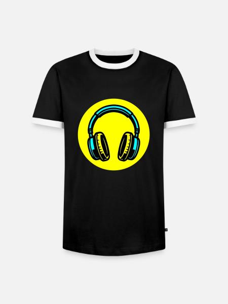 Headphone icon music - Men's Ringer Shirt - black/white