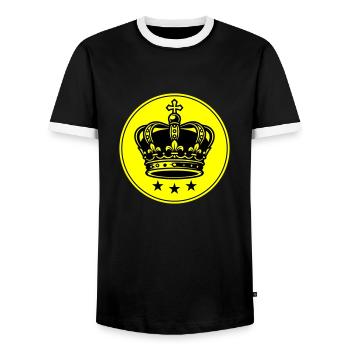 Symbole de la couronne - T-shirt contrasté Homme - noir/blanc - Devant - AI Model Female 172 light (172cm) & AI Model Male 178 light (178cm)