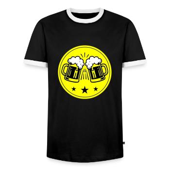 Icône de la fête de la bière - T-shirt contrasté Homme - noir/blanc - Devant - AI Model Female 172 light (172cm) & AI Model Male 178 light (178cm)