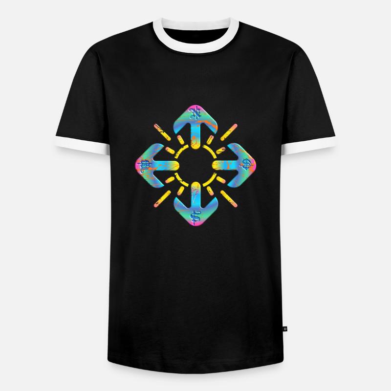 Compass - Men's Ringer Shirt - black/white