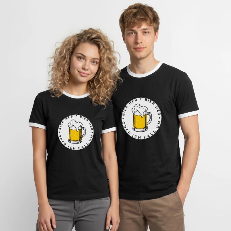 Bees here - Oder ich fall um! Men's Ringer Shirt