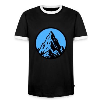 Mountain Icon Mountain Mountains - Men's Ringer Shirt - black/white - Front - AI Model Female 172 light (172cm) & AI Model Male 178 light (178cm)
